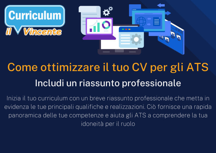 Batti gli Applicant Tracking System ATS includendo un riassunto professionale