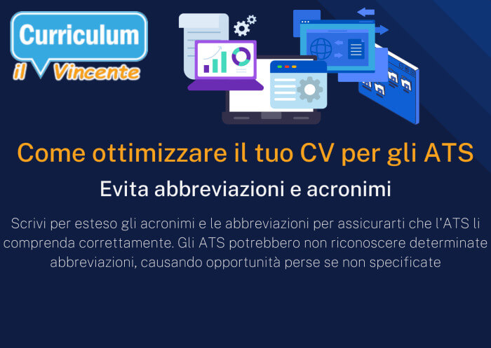 Evita abbreviazioni e acronimi per superare gli Applicant Tracking System