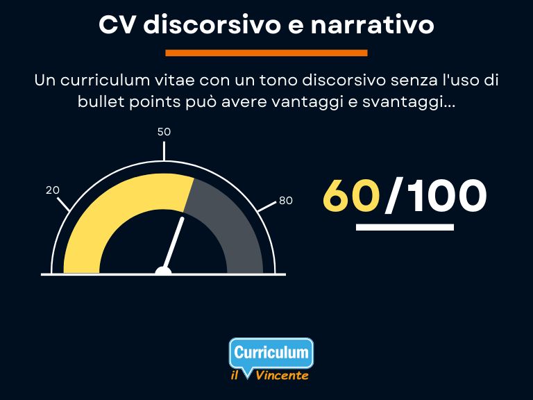 Curriculum con tono discorsivo e narrativo