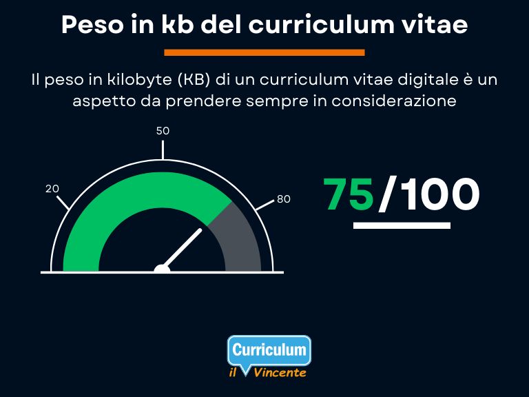 Il peso in KB del Curriculum Vitae